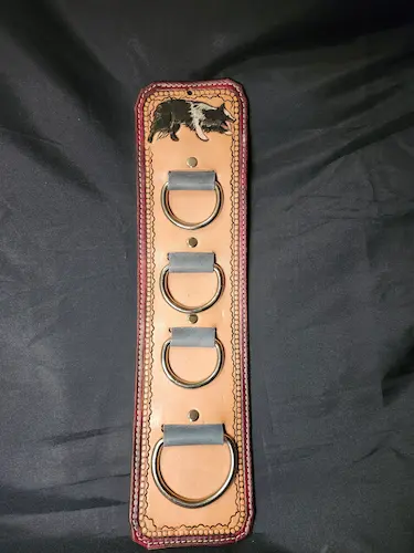 Handtooled leather key ring